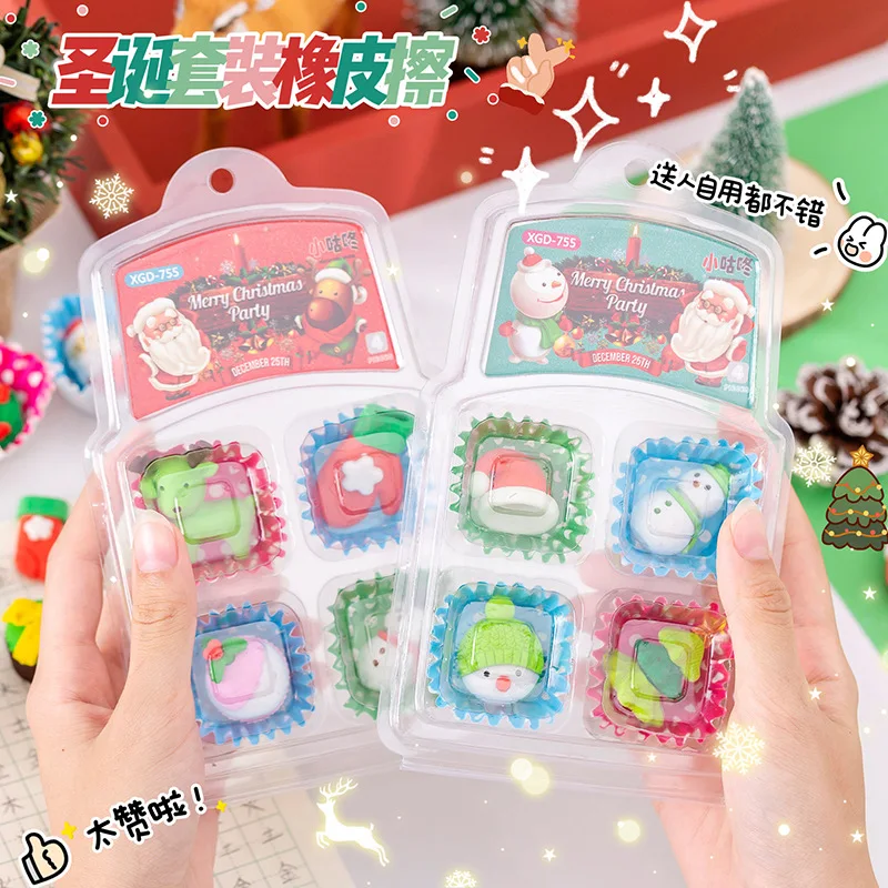 

Kids School Supplies Creative Christmas Eraser Elementary School Students Prizes Small Gifts Children Stationery Christmas Gifts