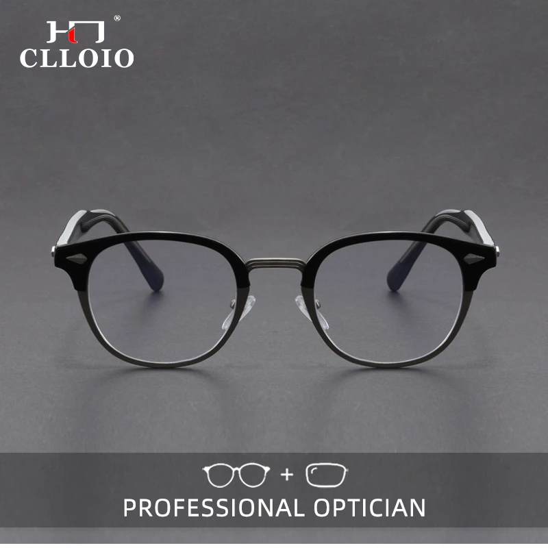 

CLLOIO Retro Prescription Customized Glasses for Men and Women Personalized Reading Glasses Anti Blue Light Optical Eyeglasses