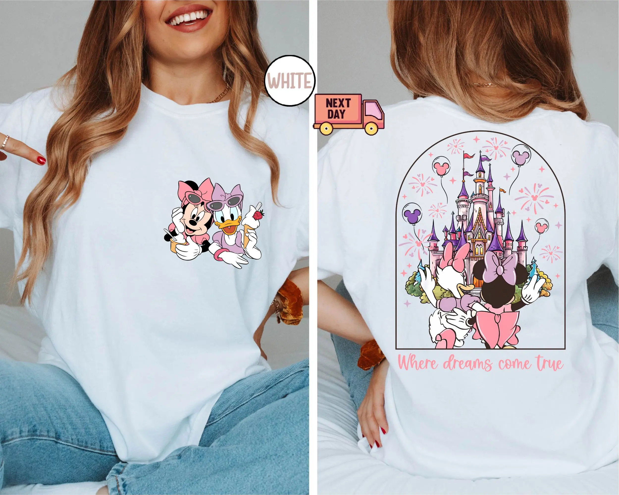 2025 Disney Minnie/Duck Summer Pure Cotton Short Sleeved Shirt For Women's Girlfriends Fashionable And Casual Versatile T-Shirt image 5