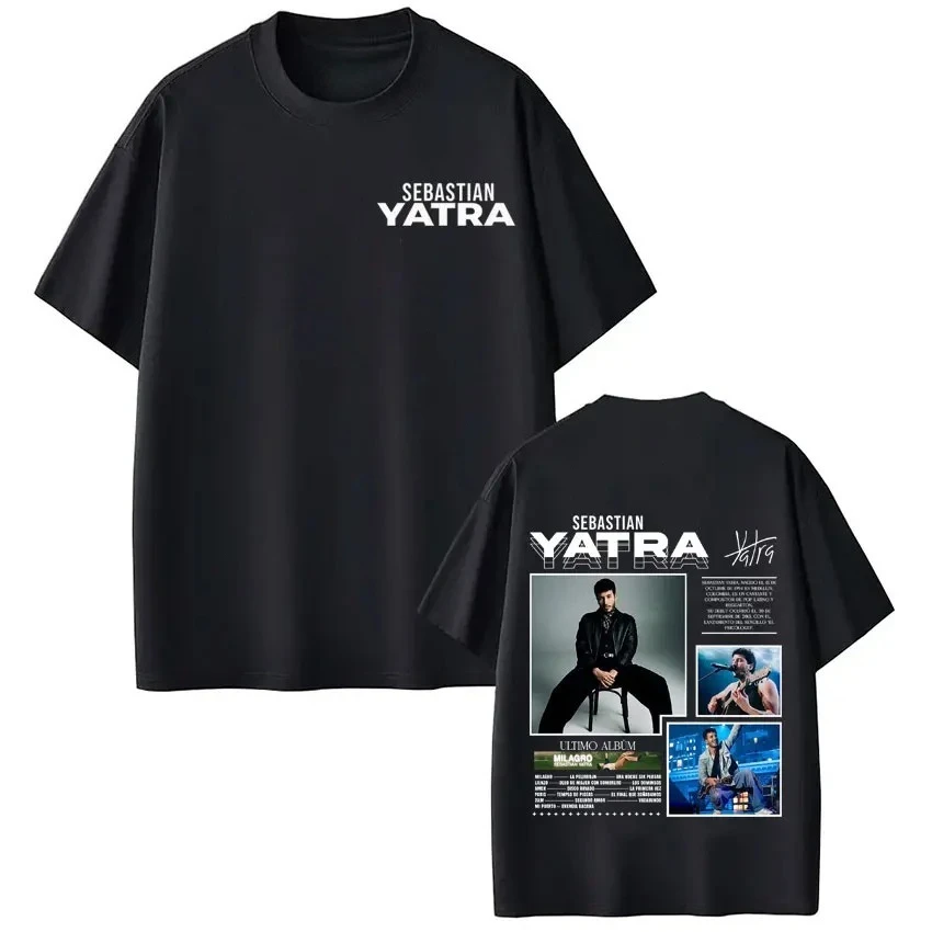 Camisetas informales de algodón de manga corta estilo Hip-hop, camiseta con estampado del álbum Tour 2026 del cantante SEBASTIAN YATRA, camisetas de moda para hombres y mujeres