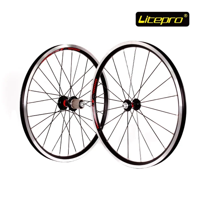 Litepro Cump Fun 20 Inch 406 Wheel Set 2 Bearing Folding Bike V brake   For SP8 VP18 74mm/130mm Bicycle Parts