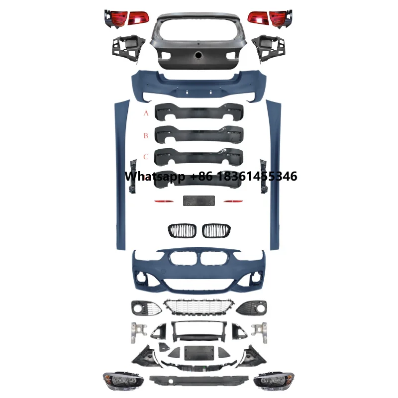 For F20 (2012-2014) JHBM003 Tegarry 1-series M Tech(15-18) Full Set Body Kits with Fog Lamp Hole Easy Installation