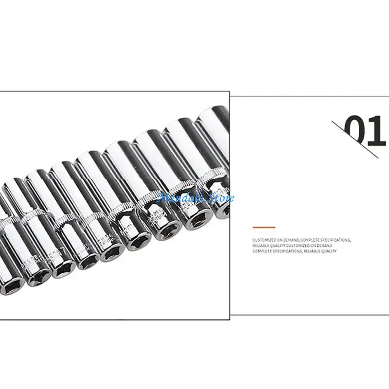 U2JC 11Pcs 1/4inch Socket Impact Wrenches Hexagonal Socket Head Spanners Converters Electric Impact Hexagonal Standard
