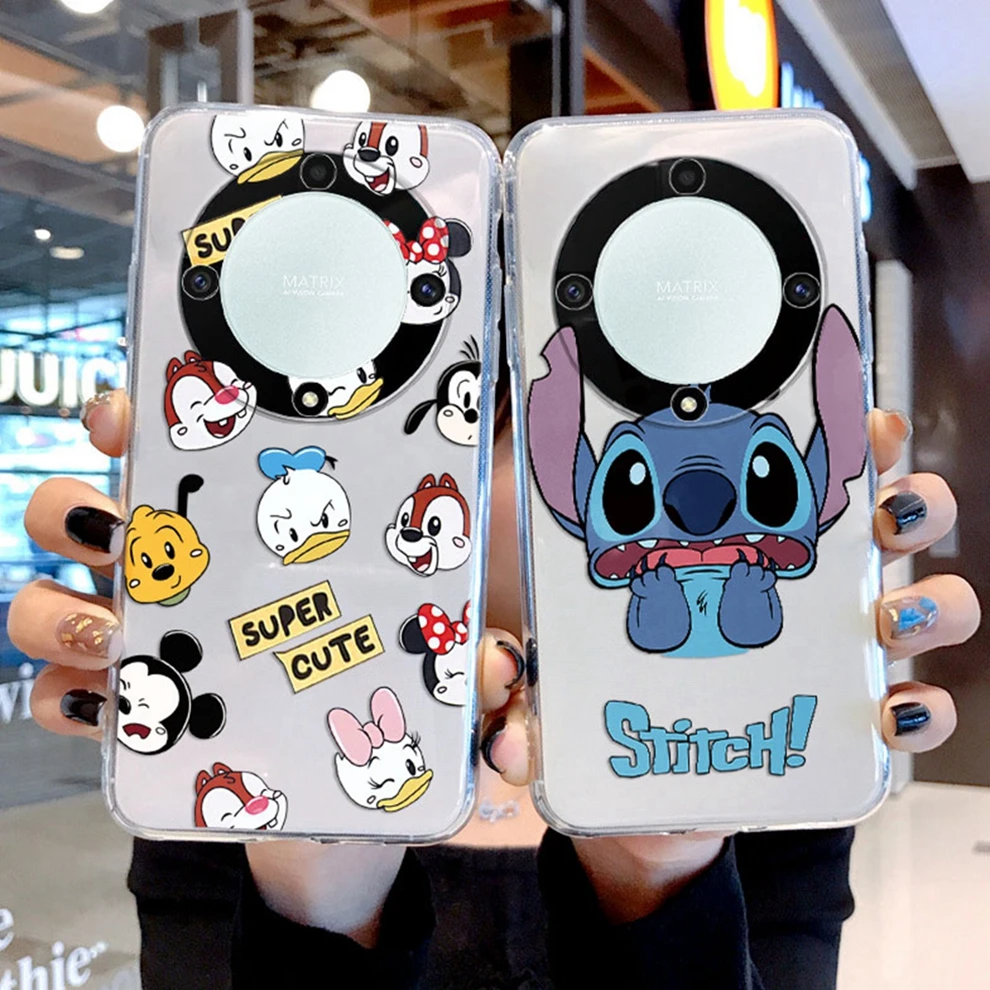 Mouse Minnie Mickey Cute Cartoon for Honor X9A Magic5 Lite Phone Case Silicone Funda Cover Transparent Lucky Duck Donald Stitch