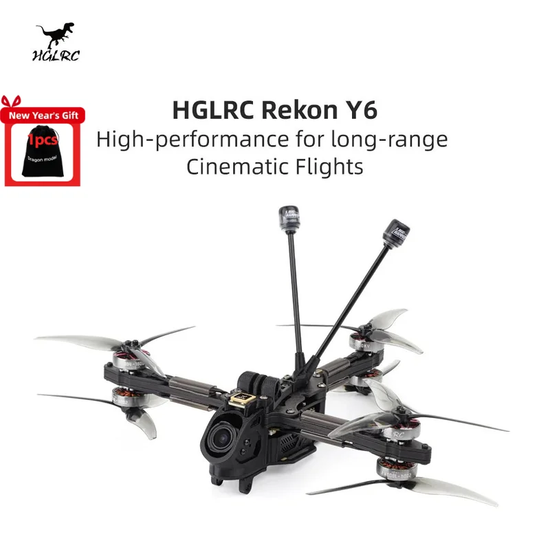 HGLRC Rekon Y6 5inch Long Range Quad Analog / Moonlight Kit / O3 Version SPECTER F722 40A 2004 1800KV 6S