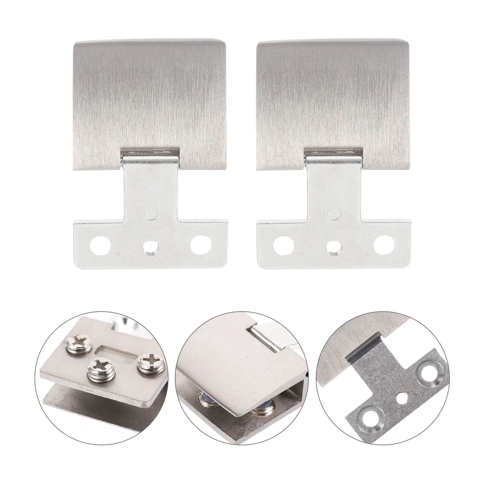 

2Pcs Glass Cabinet Hinges Zinc Alloy Durable Kitchen Bathroom Showcase Doors Clamps Black Pivot Shower Cupboard Hardware