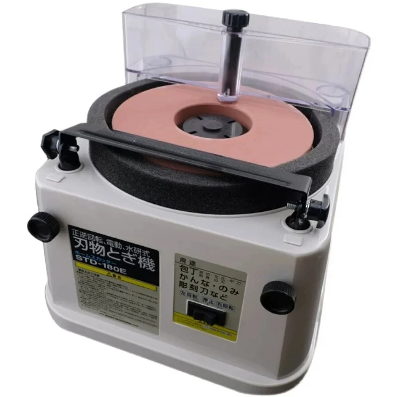 STD-180E Electric Water-Cooled Knife Sharpener, 125W 400/470 RPM Dual Rotation & #1000 Grit Wheel for Kitchen Knives & Chisels