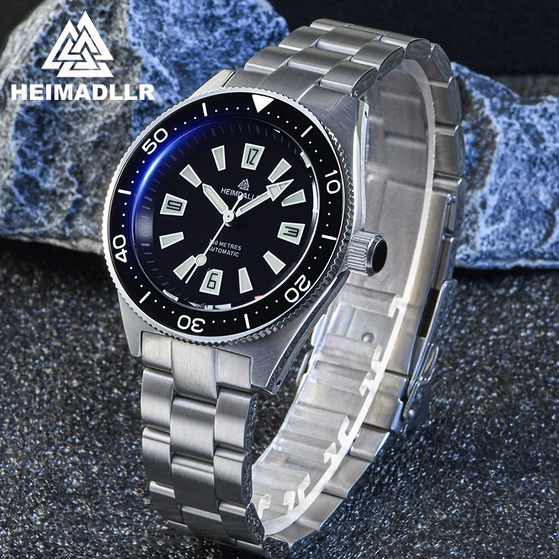 Heimdahl H14 reloj de buceo retro NH35A movimiento automático bisel cerámico cristal de zafiro C3 luminoso 200M reloj de buceo impermeable