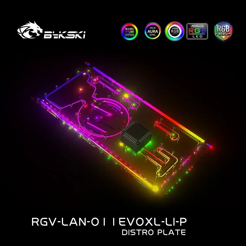 لوحة توزيع Bykski لـ LIAN LI O11 EVOXL-LI وحدة كمبيوتر كتلة تبريد المياه تدعم مضخة DDC، قارب مائي RGV-LAN-O11EVOXL-LI-P