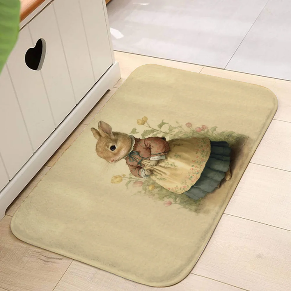 Bathroom Mat Rabbit for Hallway on the Floor Rug Doormat Home Kitchen Carpet Funny Entrance Door Mats Living Room Rugs Carpets