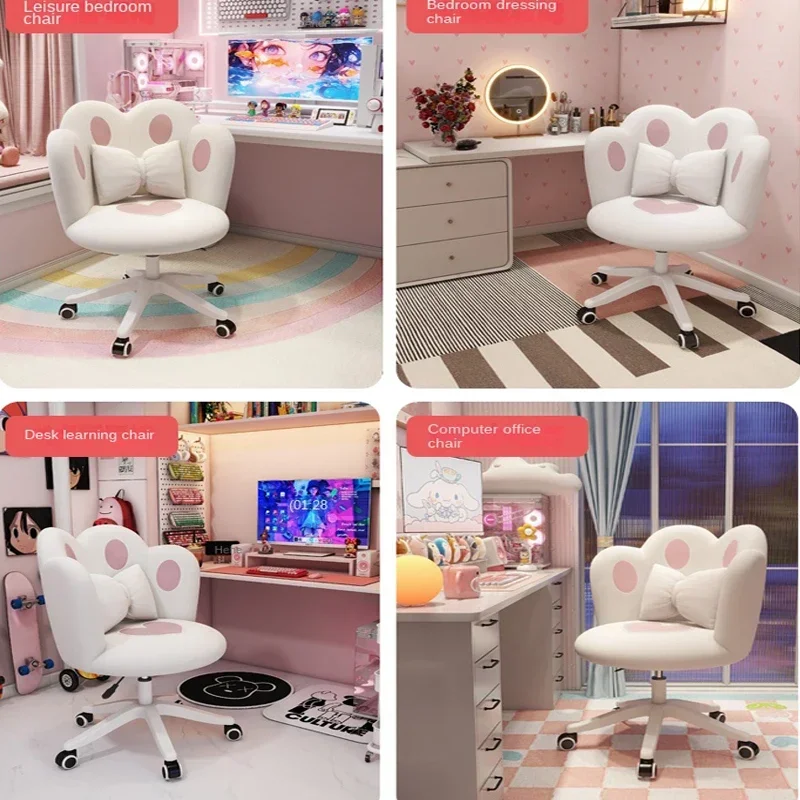 New Pretty Girls Cute Computer Office Chair Home Bedroom Dormitory Comfortable 360° Swivel Lift Back Desk Cosmetic Chair