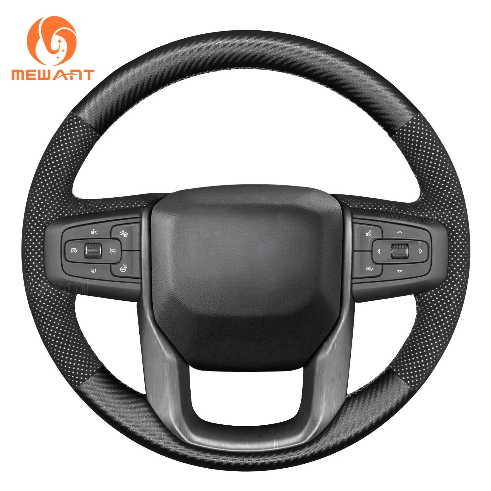 MEWANT Alcantara Car Steering Wheel Cover for GMC Sierra 1500 2500 3500 Yukon (Yukon XL) 2019-2024