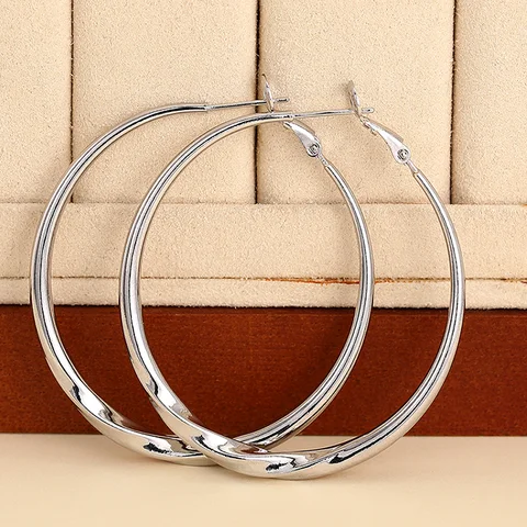 Simple Big Circle Hoop Earrings