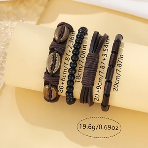 5 pcs Set Men's Sports Sports Bracelets Clocks for Men Retro Grande Dial Dial Clock Classic Men's Casual Broken Leather Clock 10 Main Sales Gift for Man - №10