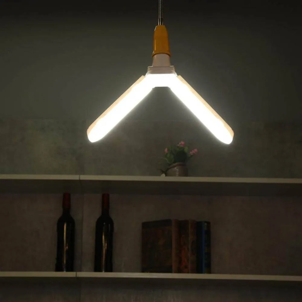 Easy Installation 24W LED Light Bulb 2-Blade AC 85-265V LED Bulb E27 90 Angle Adjustable Panel Light Dining Room
