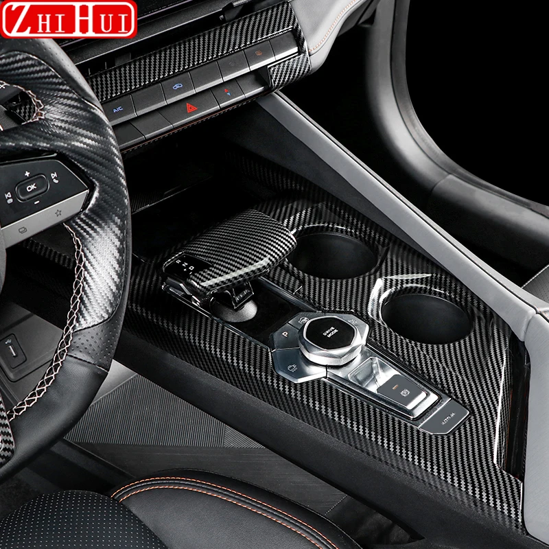 For Changan UNI-V UNIV 2022-2024 Car Carbon Fiber Pattern Gear Shift Panel Central Control Rear Exhaust Vent Auto Accessories