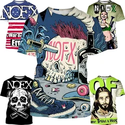 Summer Fashion Casual Street Short-sleeved Nofx 3D Printing T-shirt  Men's and Women's Hip-hop Top Tees