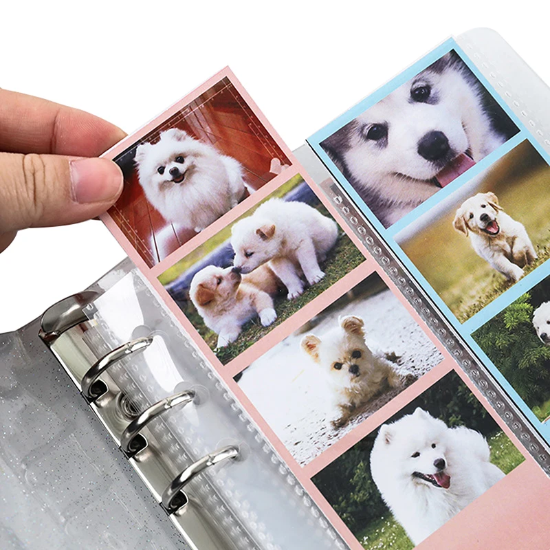 A6 Glitter Photocard Binder 100 Photos for 2x6 Inch Photo Strips Bookmark Photo Booth Frame Album Idole Cards Organizer