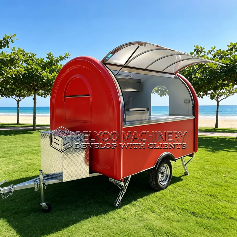BELYOO Mini Food Trucks, Remolque de Comida con Cocina Totalmente Equipada, BBQ, Helados, Hot Dogs