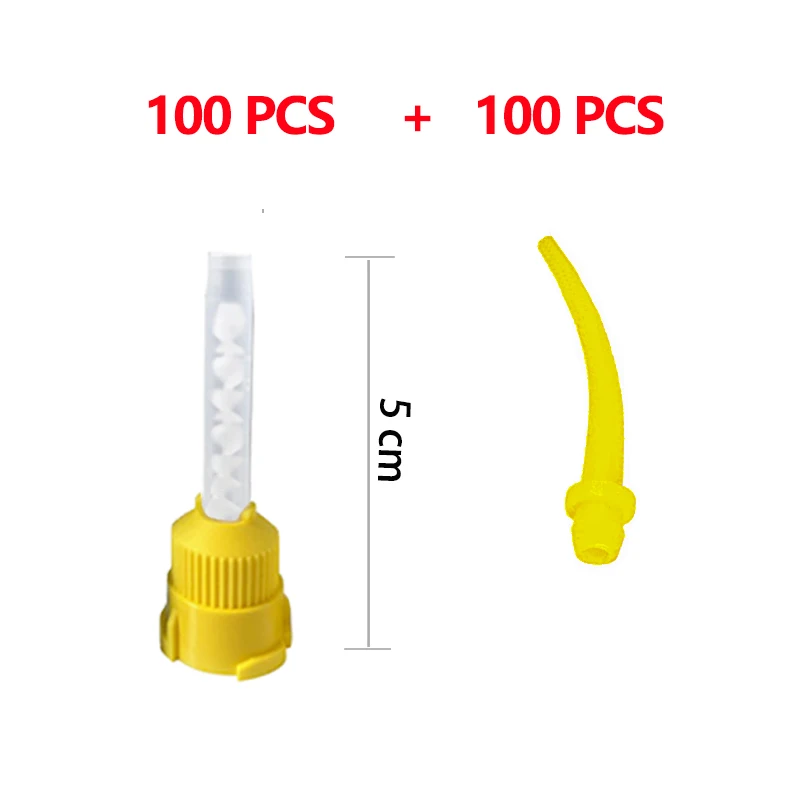 50/100PCS Dental Mischen Tipps Silikon Gummi Mischen Spitze Dental Abdruck Materialien Mischen Rohr Prothese Labor Farbe Rohre