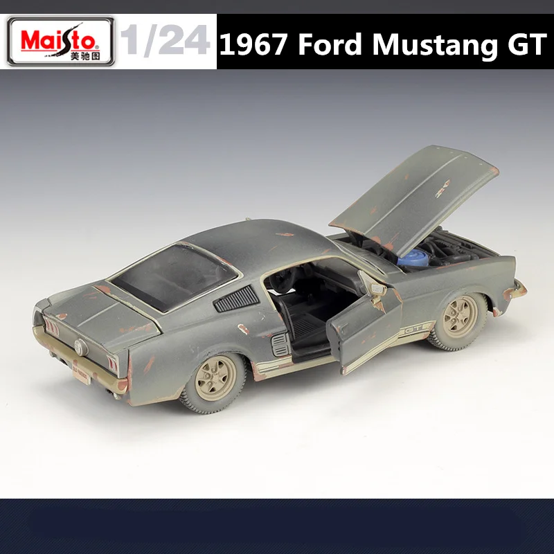 マイスト 1/24 1967年式 フォード マスタング GT 合金製 オールド ラスト スポーツカー モデル ダイキャスト メタル クラシック レトロカー 車両モデル 子供向けギフト