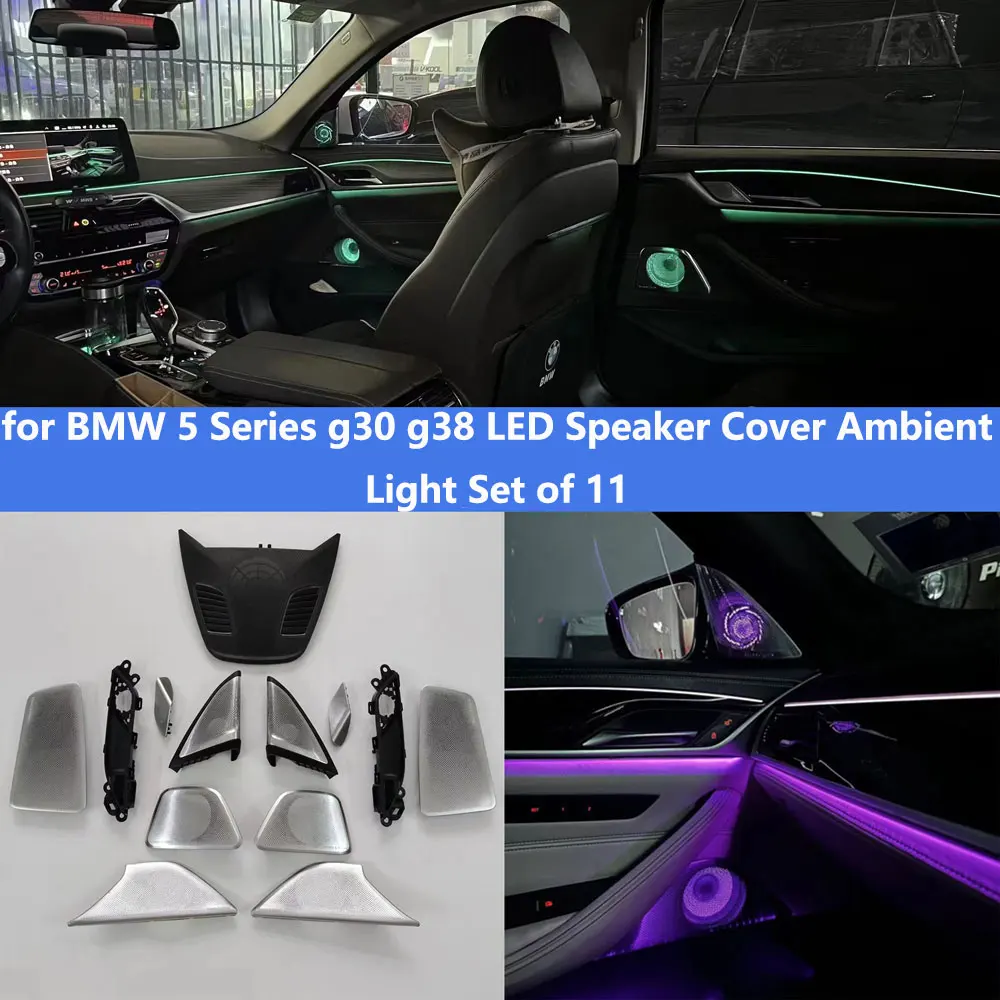 

11 Colors LED Speaker Cover For BMW G30 New 5 Series Car Midrange Tweeter HiFi Music Stereo Horn Ambient Light Decorate Refit