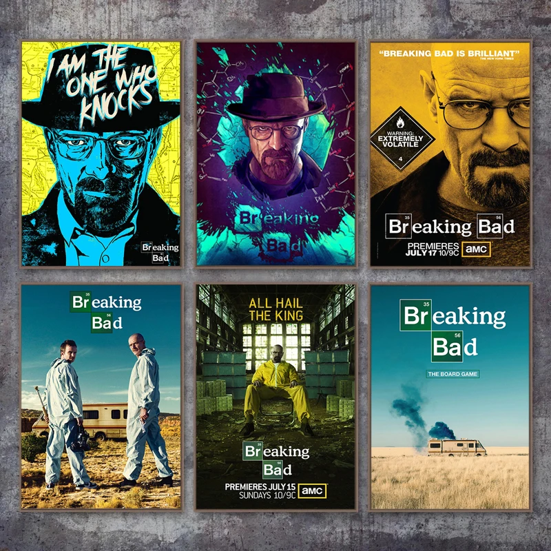 Breaking Bad Posters película Vintage lienzo pintura póster e impresiones pared arte imagen para sala de estar hogar Interior Bar Decoración