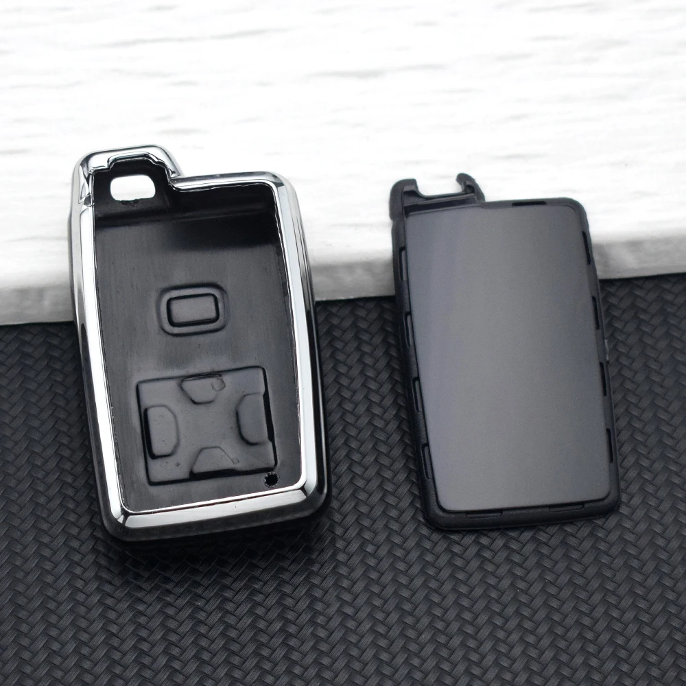 Soft TPU Silvery Car Key Casefor Toyota Alphard Vellfire Previa Estima Isis Noah Voxy 4/5 Buttons Cover Key Chain Protector