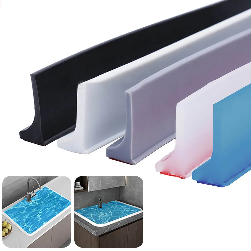 Silikon-Duschbarriere für Badezimmer, Wasserstopper, Wasserbarriere, Haltestreifen für Küche und Badezimmer, Trocken-/Nasstrennung, Dichtungsstreifen
