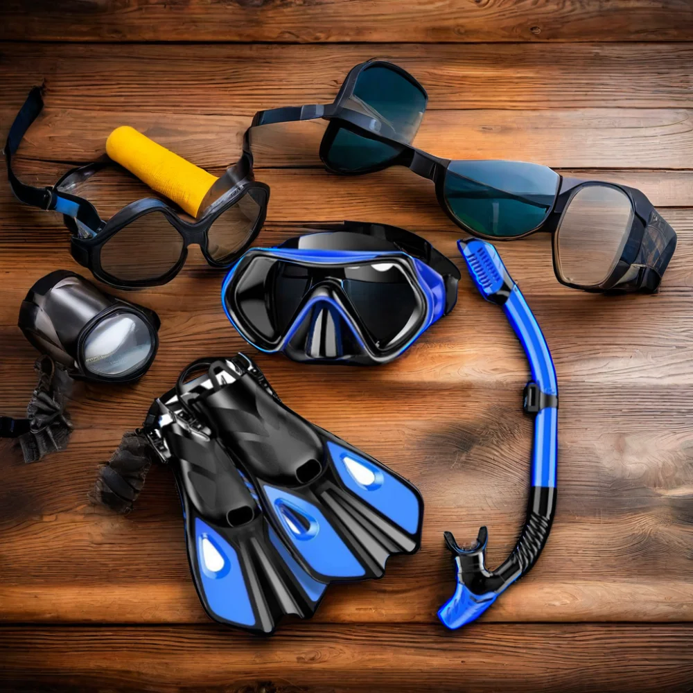 

Snorkeling Gear Adults Diving Goggles Mask Dry Top Snorkel and Dive Masks Snorkel Set