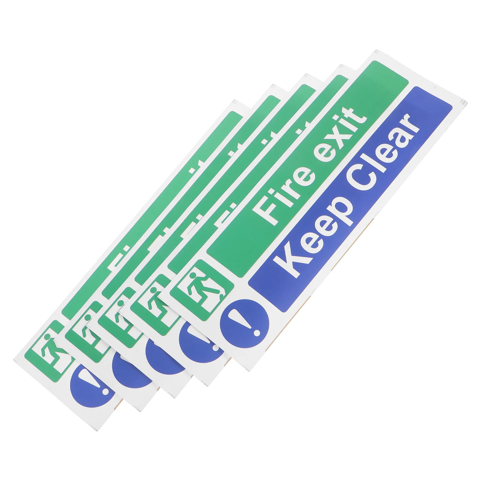 

5pcs Fire Exit Keep Clear Stickers Safety Awareness Signs Do Not Block Passage Emergency Exit Pathway Label For Office Mall