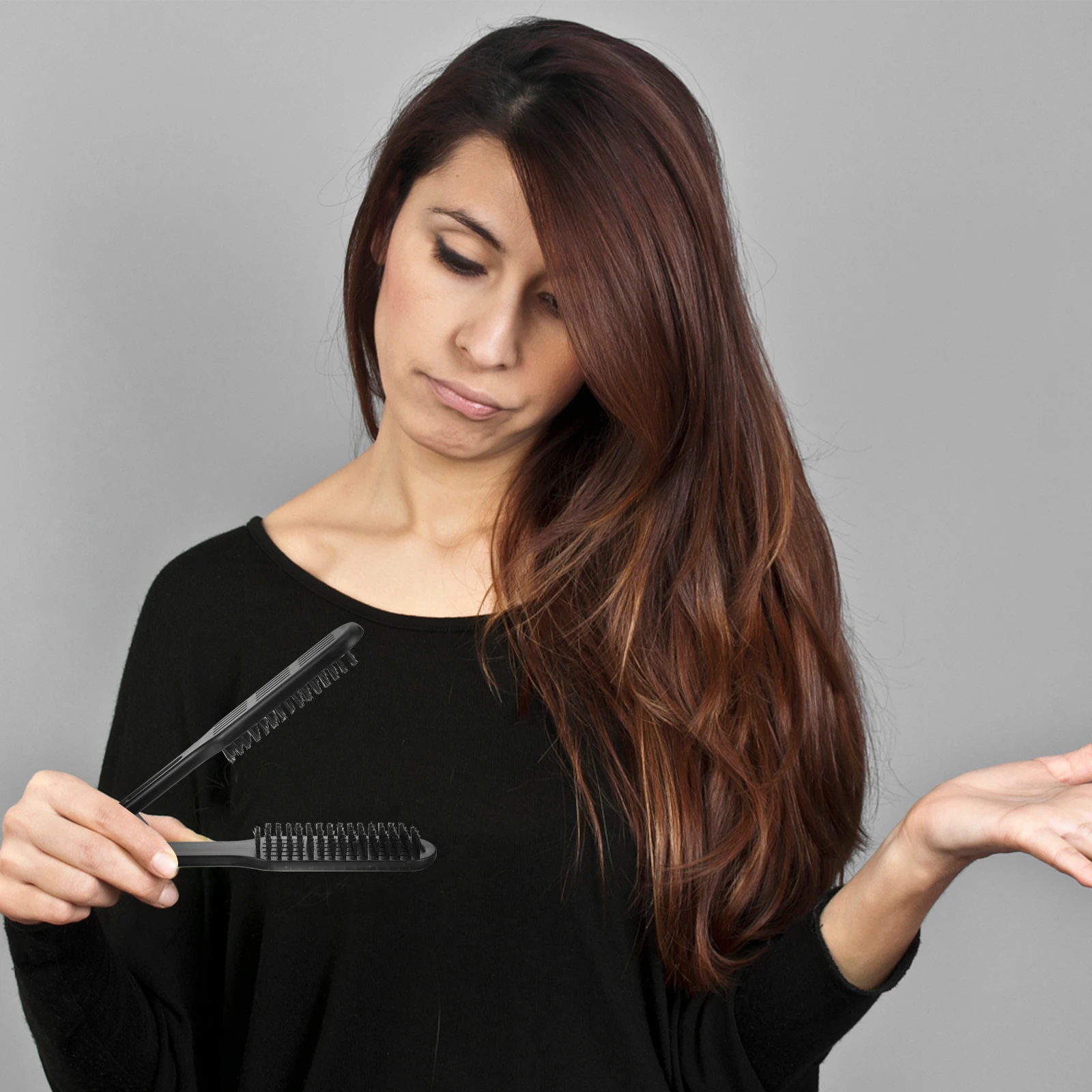 

Straightening Comb Salon Hair Straightener Combs Fast Straightening Clamp Brush Double Sided For All Hair Types Travel Use