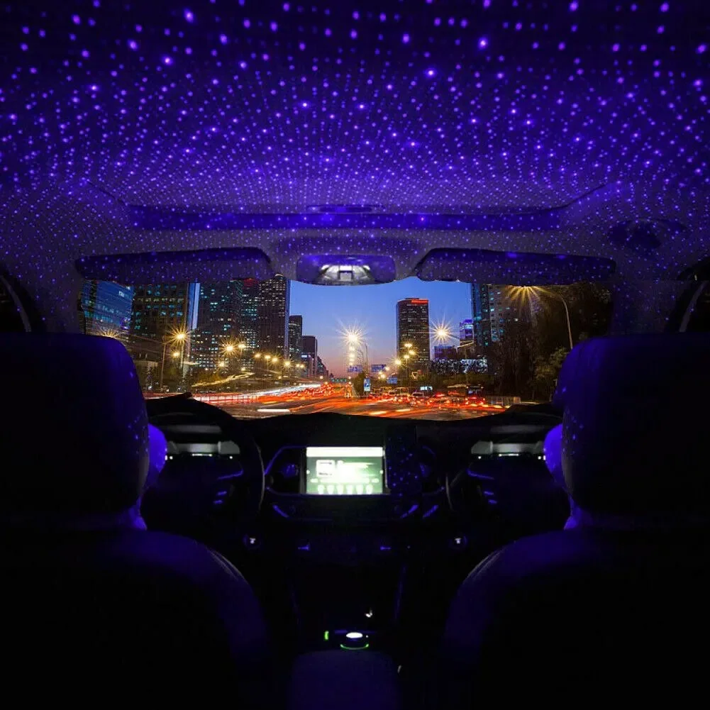 1pcs Mini LED Car Roof Star Night Light Projector Atmosphere Galaxy Light USB Decoration Car Accessories Decor Interior