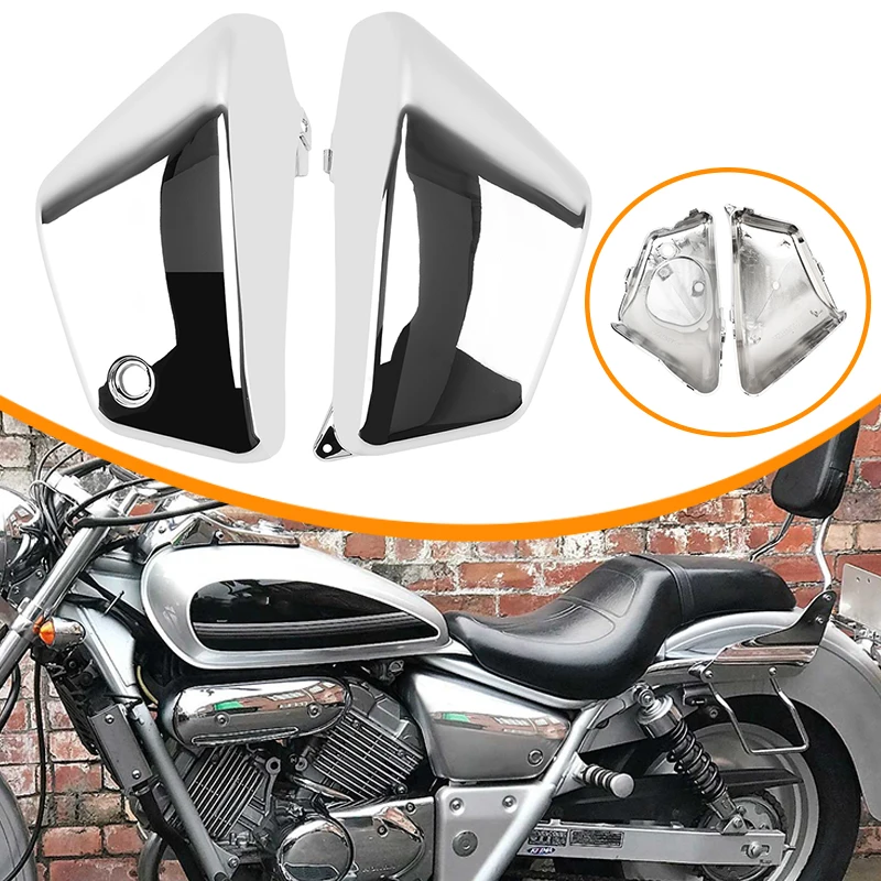 

1 пара аксессуаров для мотоциклов, хромированные боковые крышки аккумулятора, левый и правый обтекатель для Honda Magna VF 250 1995 1996-2005 2006