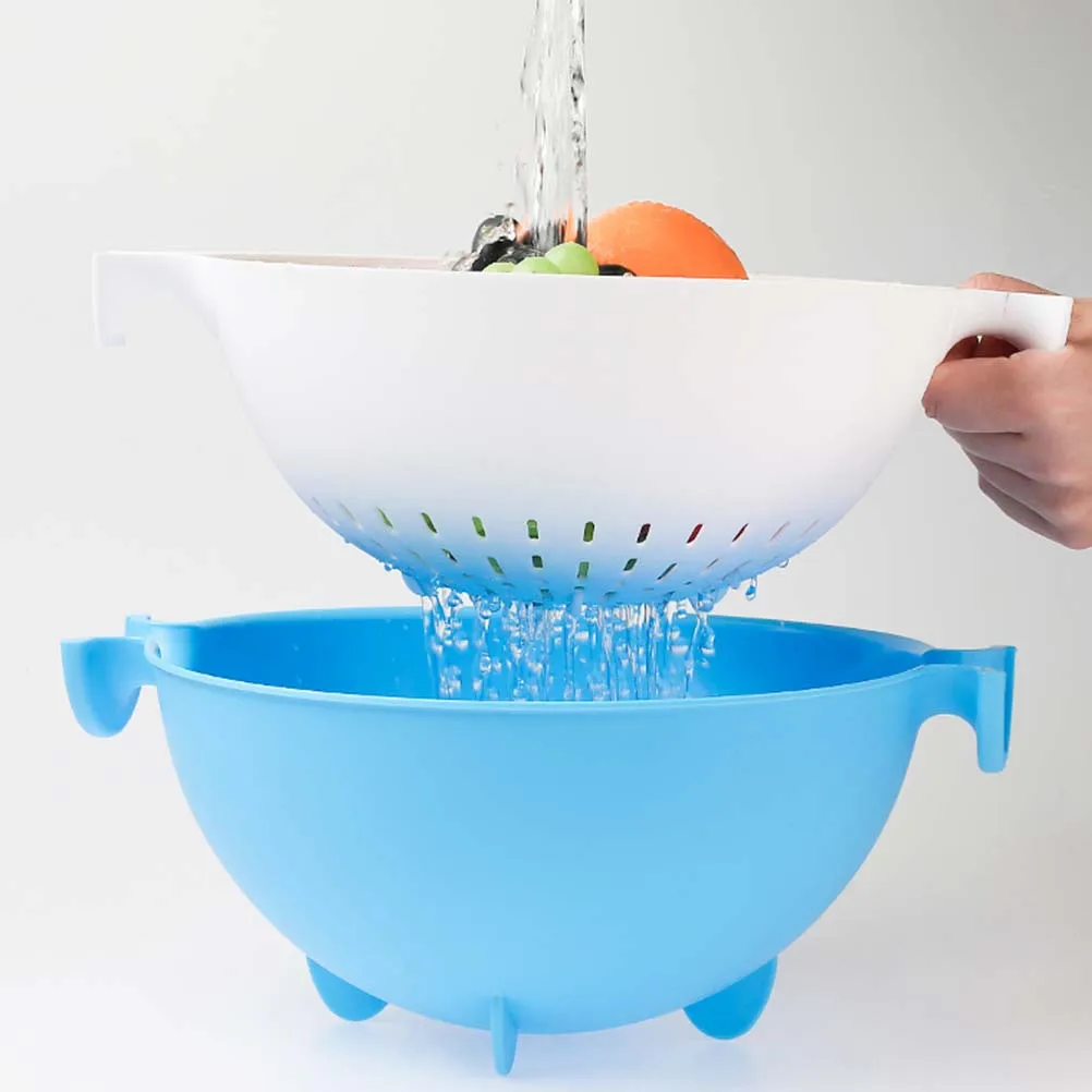 

2-In-1 Large Colander Bowl Set Bpa Free Food Grade Pp Kitchen Strainer For Draining Pasta Vegetables Fruits Washing Salad