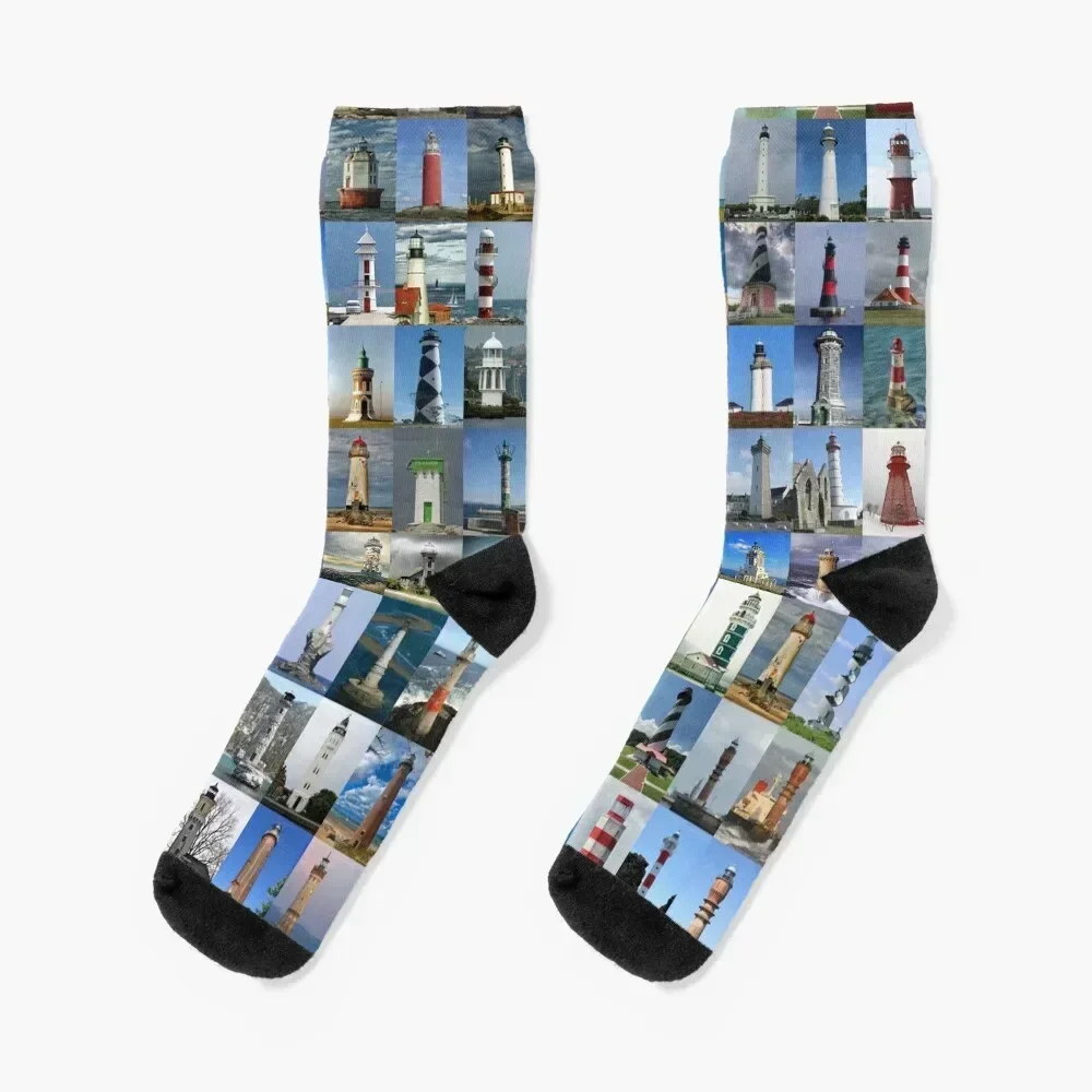 

Lighthouses Socks Rugby FASHION christmas stocking anti slip football Socks Men Women's