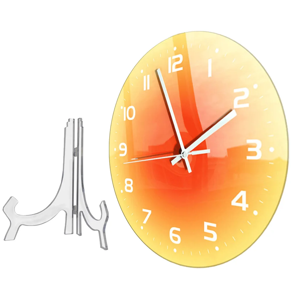 

Acrylic Wall Clock 3D Gradient Sunset Table Wall Hanging Dual Purpose Round Desktop Decor Home Accessory Bedroom Modern Style