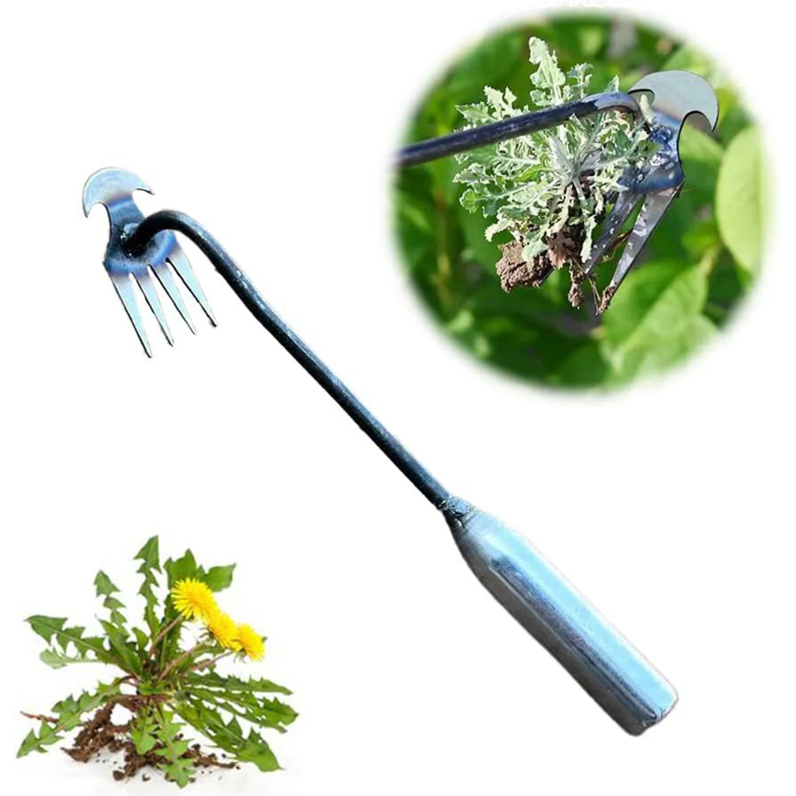 Thickened High Hardness Weeder Four Tooth Design Weeding Tool for Reclaiming Land and Loosening Soil