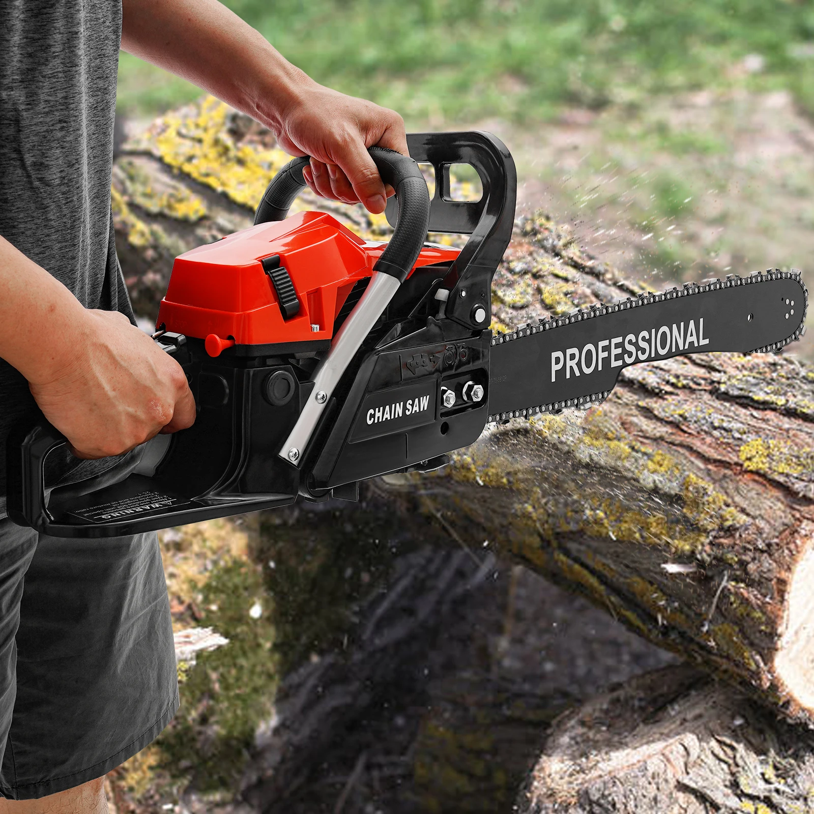 

Handheld Petrol Chain Saws, 20 Inch Gasoline Chainsaw, 2-Stroke Engine Chainsaw for Wood Cutting,Tree Pruning