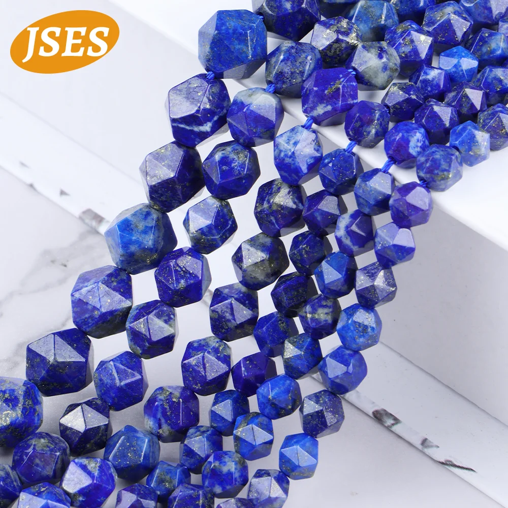 AA Natural Lapis Lazuli Non Staining Star Faceted Cut Beads for Jewelry Making Needlework Accessories DIY Bracelets Necklace