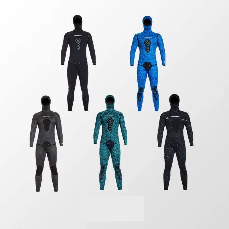 2-piece Mens Wetsuit 3mm Premium Neoprene Open Cell Full Scuba Diving Suit Hoodie Snorkeling Surfing Kayaking Canoeing