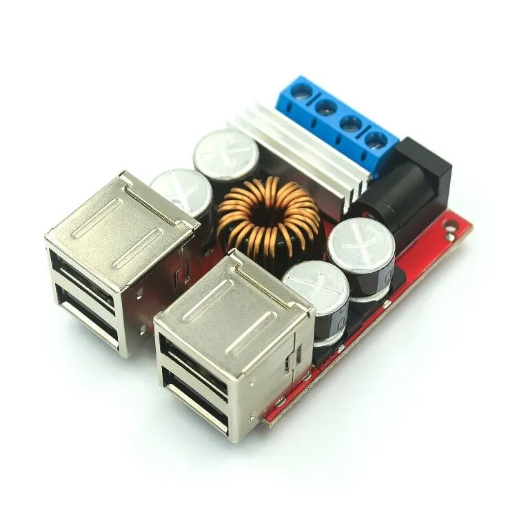 8V 35V Tot 5V 8a Power Buck Module 4-Poort Usb-Uitgang Android Apple Mobiele Telefoon Autolader