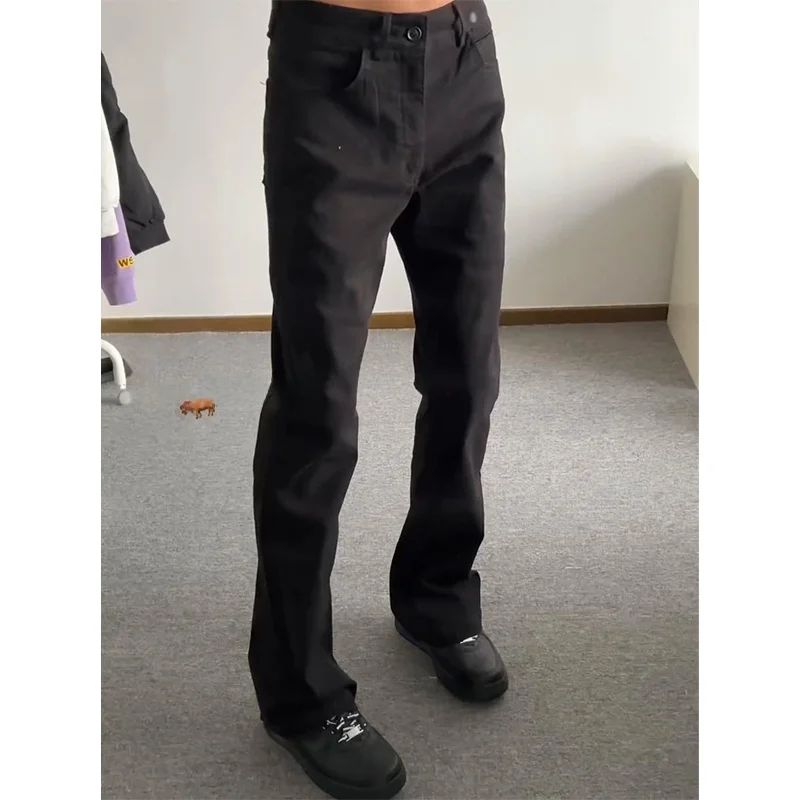 

Black Knife Jeans Men's Cleanfit Slimming Long Leg High Street Elastic Trousers Trendy Straight Leg Cotton Polyester Blend