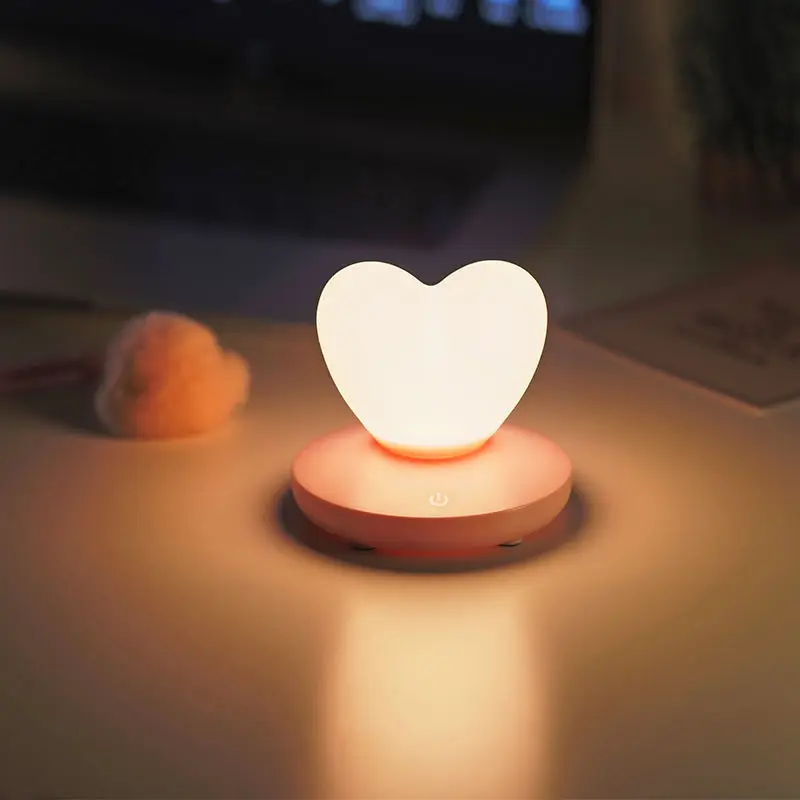 LED Love Heart Night Lights Bedroom Decor Romantic Table Lamps For Christmas Valentines Day Gifts Touch Bedside Atmosphere Lamp