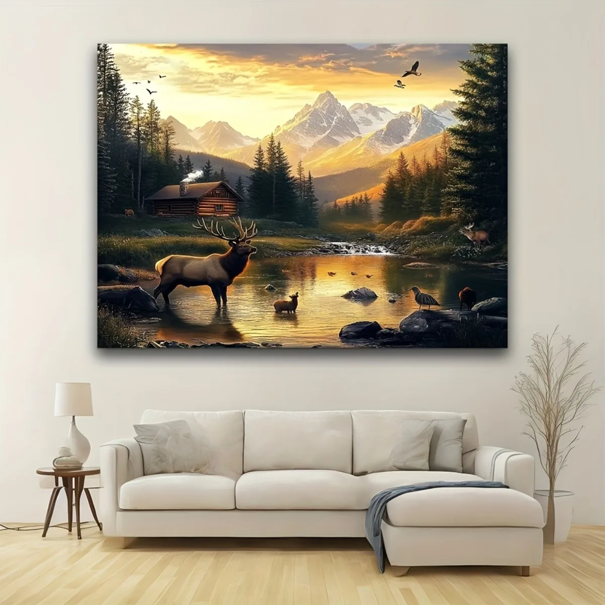 Rustic Mountain Landscape Tapestry 2