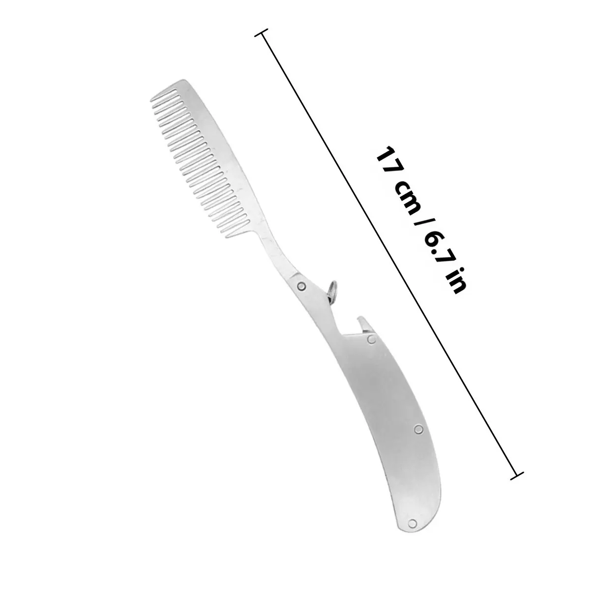 Stainless Steel Beard Comb for Men Folding Anti Static Lightweight Handmade Smooth Teeth Scalp Friendly Portable Mustache Comb