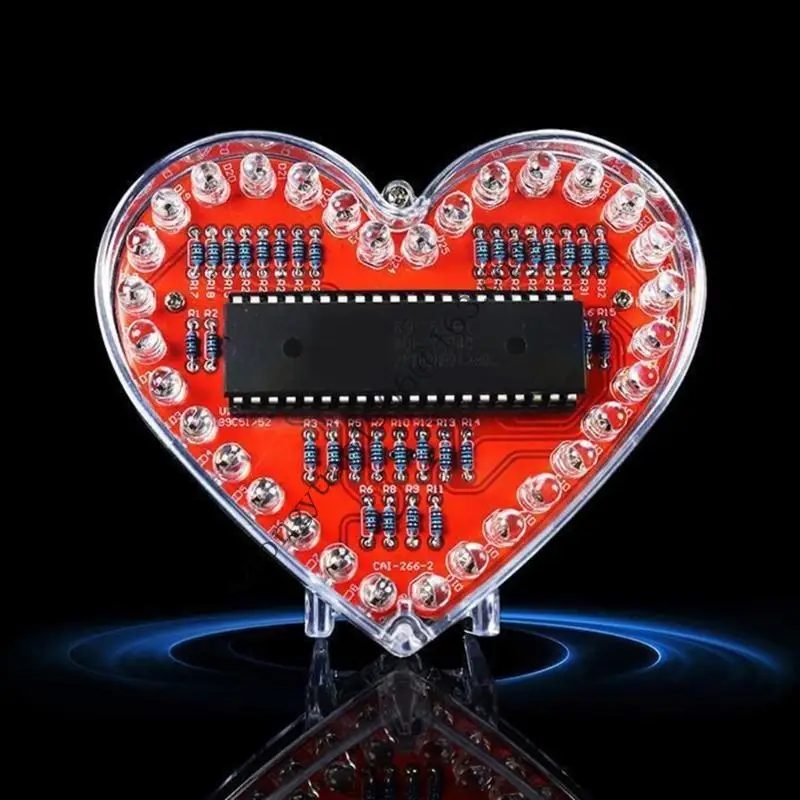 

Heart Shaped RGBs LED Solder Project for Electronics Learning for Student Education and DIY Craft Enthusiasts