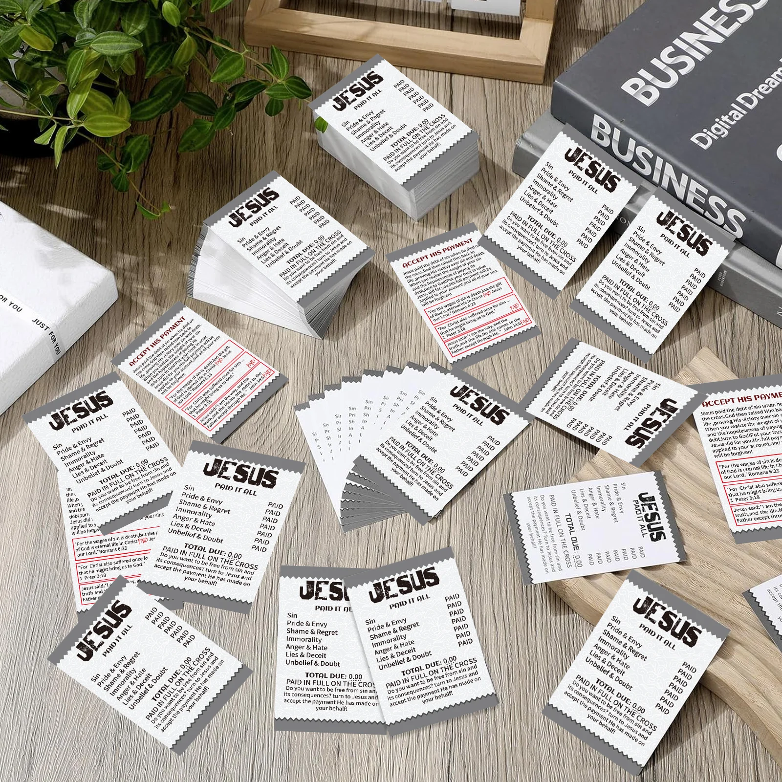 100 Pcs Gospel Tract Card Plan of Salvation Cards Pocket Holy Postcards Prayer PostcardsBible Verses Bookmark for Women Men Teen