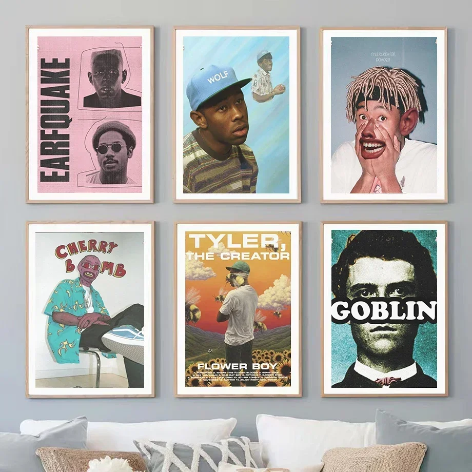 Tyler the Creator Goblin Cherry Boom Music rapper Album Wall Art Room Decoration Canvas Poster Aesthetics Living Sofa Painting