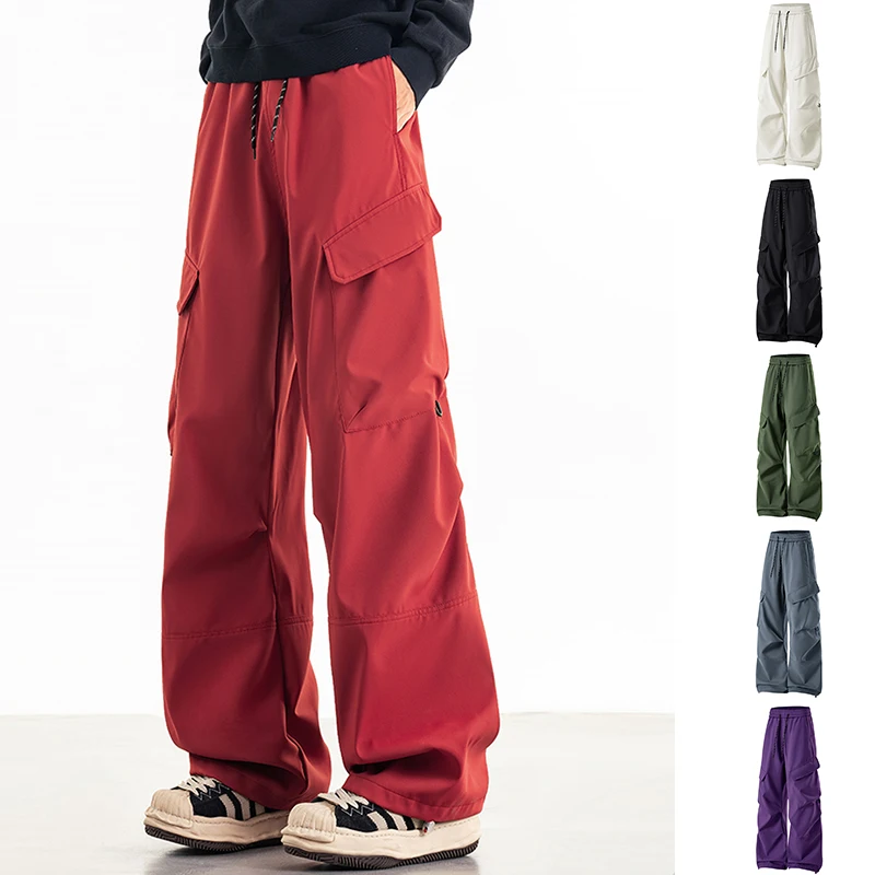 

Men Cargo Pant Windproof Waterproof Comfortable Breathable Multiple Pockets Casual Running Sport Pants Paratrooper Cargo Pants